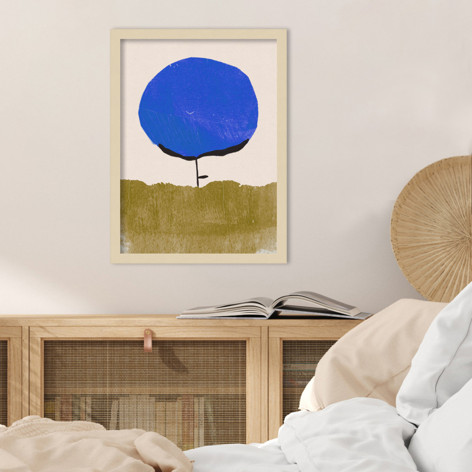 Blue Flower Print by Alisa Galitsyna, Brown, 21" H x 16" W