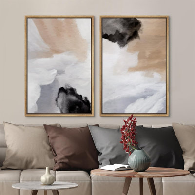 «Abstract Blue Skies And Earth Tones», 2 pièces sur toile