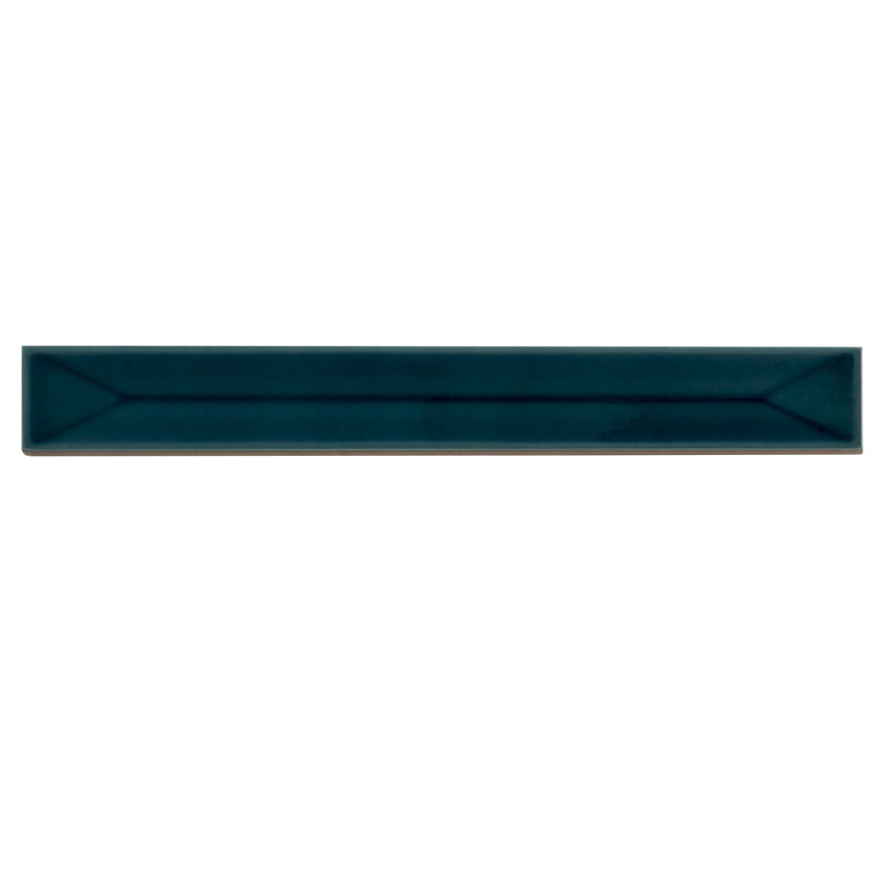 Horizonte 2 X 16 In. Glossy Ceramic Deco Subway Wall Tile (10.76 Sq Ft/Case) - 50 Pack, Emerald Petrol Blue