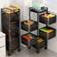 Panier à fruits pour la cuisine sans assemblage, support de rangement rotatif pour la cuisine, étagère de salle de bain, organisateurs et chariot de rangement sur roulettes, organisateur de rangement pour pommes de terre et oignons (noir, carré à 5 niveaux)-2114956350