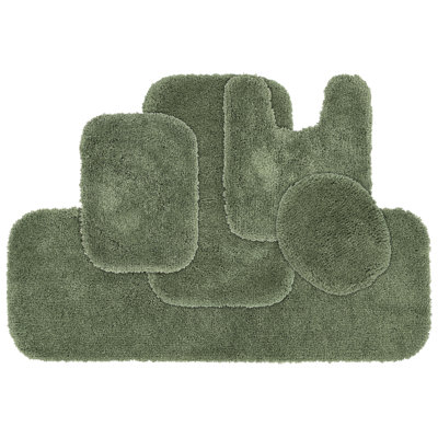 Billie-Mae Nylon 5 Piece Bath Rug Set with Non-Slip Backing