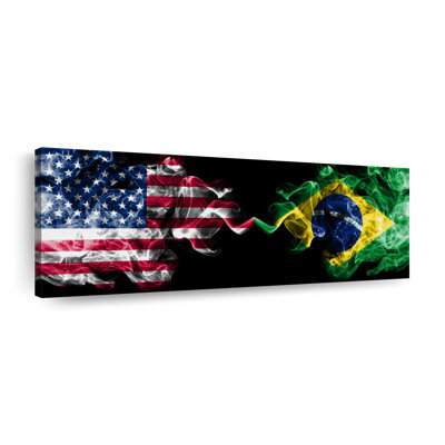 «Smoky USA», drapeaux du Brésil sur toile