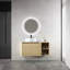 Meuble-lavabo mural de 42 pouces avec lavabo en céramique, portes à fermeture douce et étagères de rangement pour salles de bains modernes