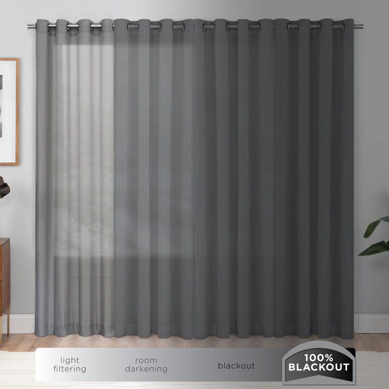 Eclipse Blackout Curtains, Tiered Ruffle Kids Curtains, 63 in x 40 in, Thermaback 100% Blackout Curtains with Rod Pocket Header, Curtains for Kids Room or Playroom, 1 Window Curtain, Pink 