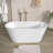 Gloss White Gracefully Shaped Acrylic Freestanding Bathtub