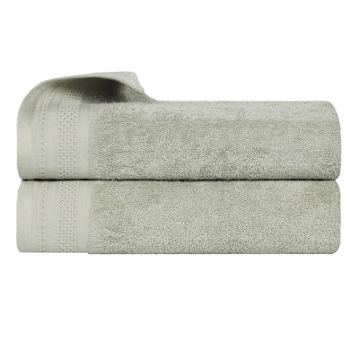 Honeycomb Textured Waffle Border Cotton Medium Weight Bath Sheets