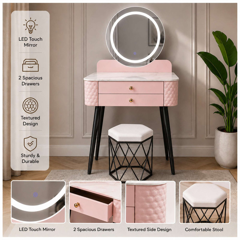 Dressing Table, Pink