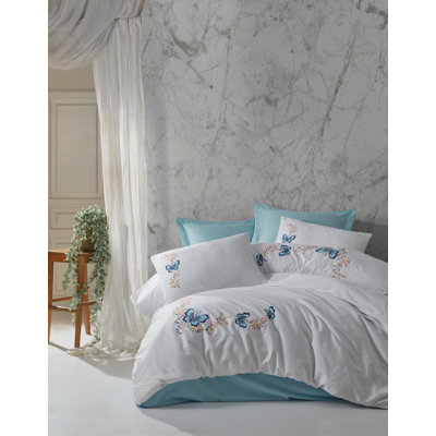 Satin Floral Duvet Cover
