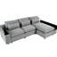 Comfortable L-shaped Sectional With 2 Storage Compartments & Removable Back Cushions, Grey For Office Spaces Living Room,