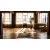 Rectangle 1920s Wool Hand Knotted Pile Ivory Beige Cream White Antique Floral Rug
