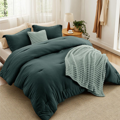 Bedsure All Season Boho Bed in a Bag with Throw Blanket and Decorative Pillow, Lightweight Comforter