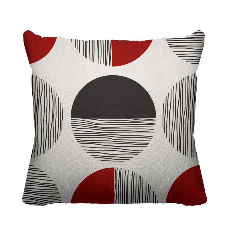 Coussin intérieur / extérieur Dubo, L 15 po x H 15 po, Rouge