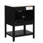 Meuble-lavabo noir 24 po avec construction en bois massif et lavabo en céramique