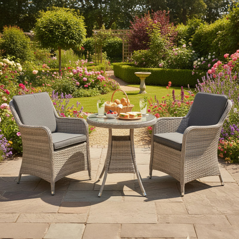 Patio Dining Set with, Dark Grey