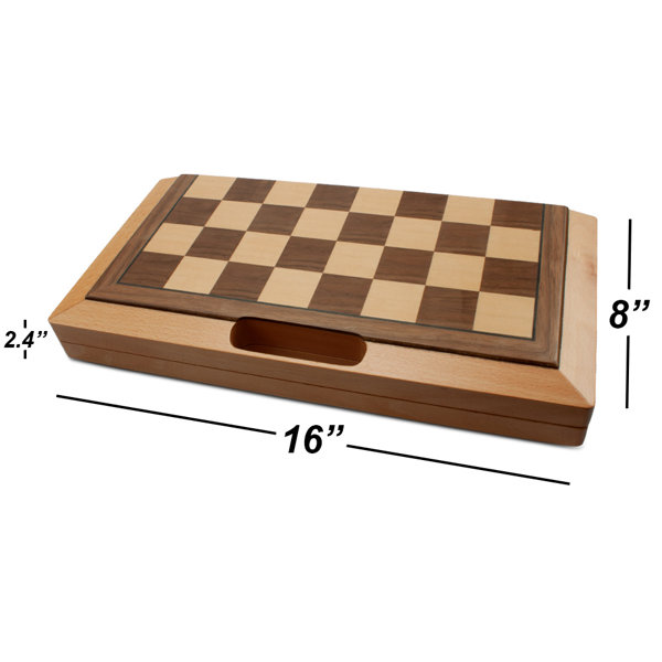 Chess Wooden Wooden Checker Board Solid Wood Pieces Folding Chess Board  High-end Puzzle Chess Game