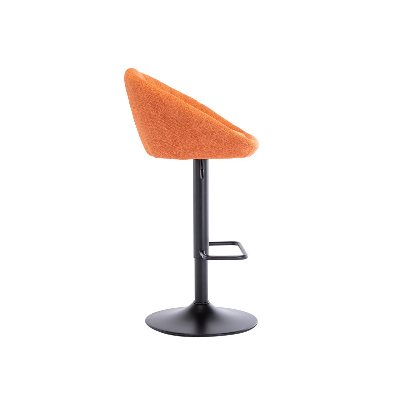 Modern Orange Adjustable Swivel Counter Stool with Metal Frame