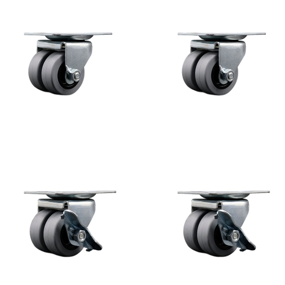 Service Caster 4-Piece Low Profile Thermoplastic Caster Set | Wayfair