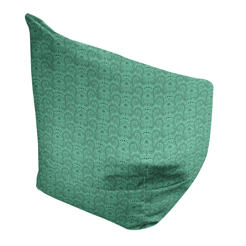 Sac de pois Leffel, Housse de pouf, H 38 po x L 42 po x P 29 po, Bleu marine/noir