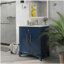 Meuble-lavabo moderne 27,8 po avec surface peinte, meuble-lavabo autoportant Mid-Century avec rangement, meuble-lavabo haut de gamme avec tiroirs et poignées en métal
