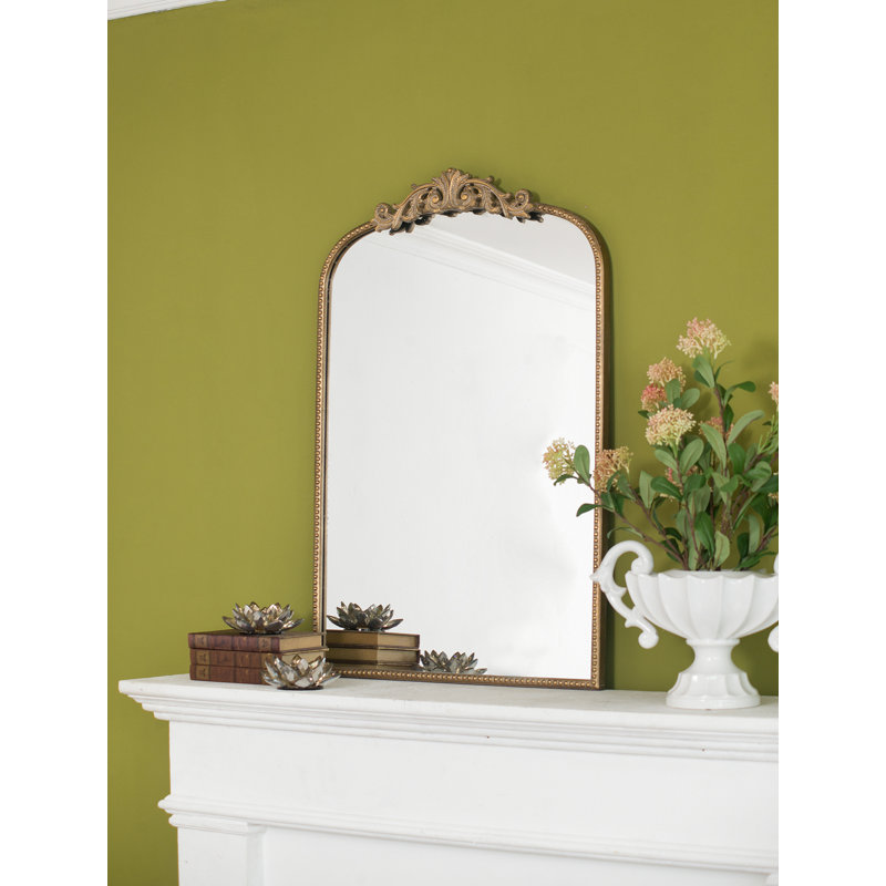 Miroir mural classique avec cadre d'inspiration baroque, Doré, 36 po x 24 po