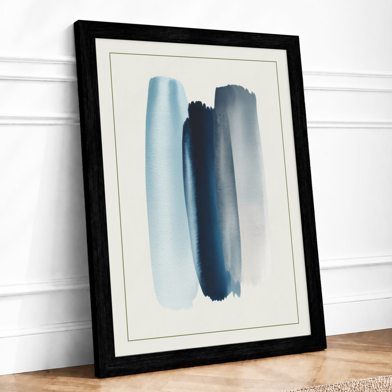 Three Brushstrokes Minimalist - Print, A2 - 59.4 x 42.0 cm, Black