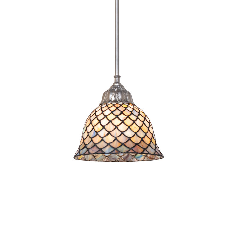 8" Wide Tiffany Fishscale Mini Pendant