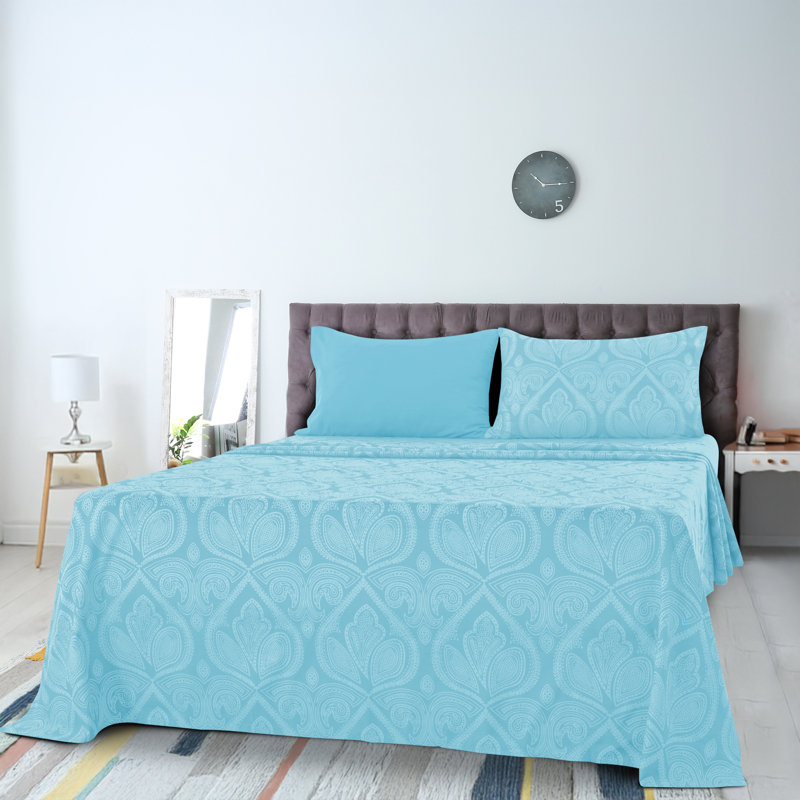 Ensemble de draps en microfibre Lux Hotel, Ensemble de draps pour lit simple + 1 drap-housse , Bleu