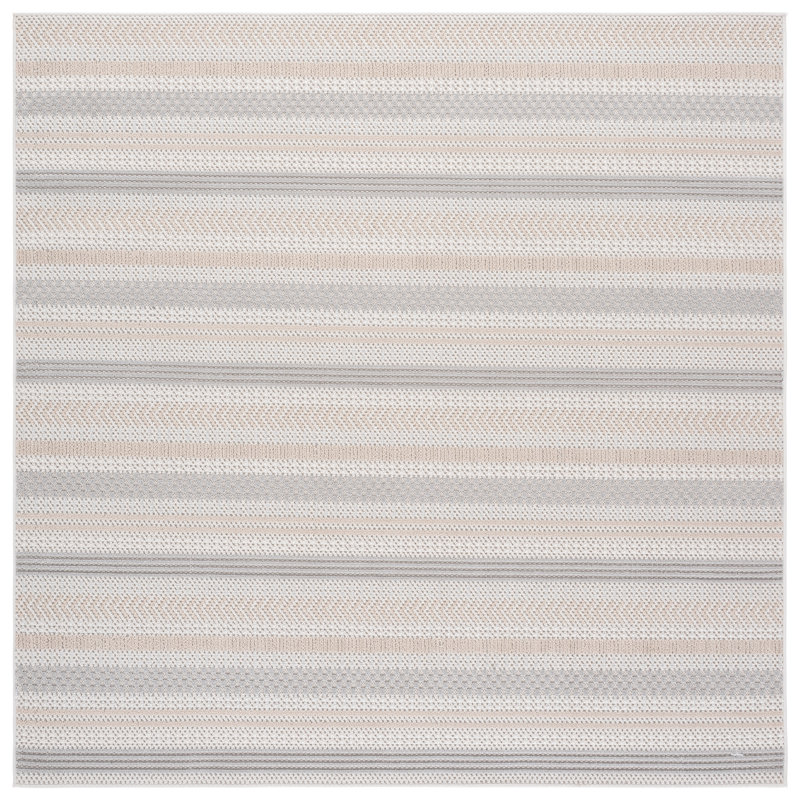 Veranda Performance Striped Indoor Rug, Square 6'7"