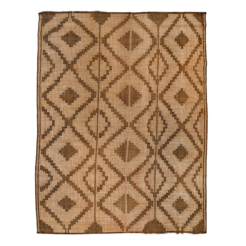 Brown Tuareg Bamboo Leather Mat - 10'6" x 13'2"