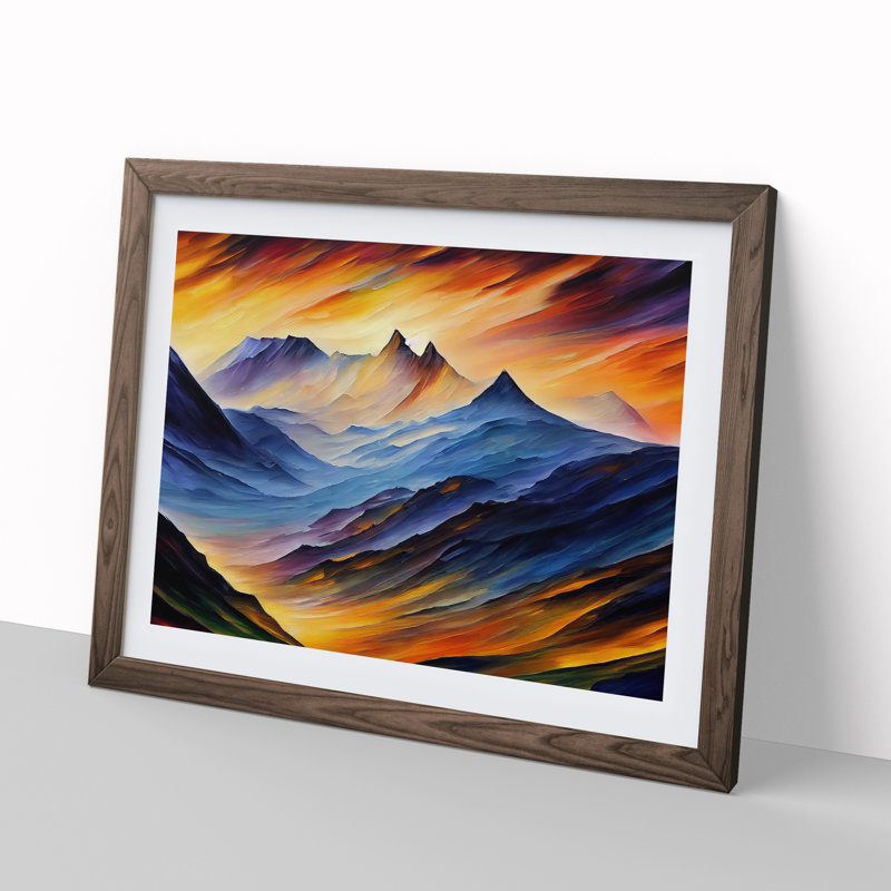 Mountain View Vol.2 Abstract - Framed Print, 34cm H x 46cm W x 2cm D, Brown Framed