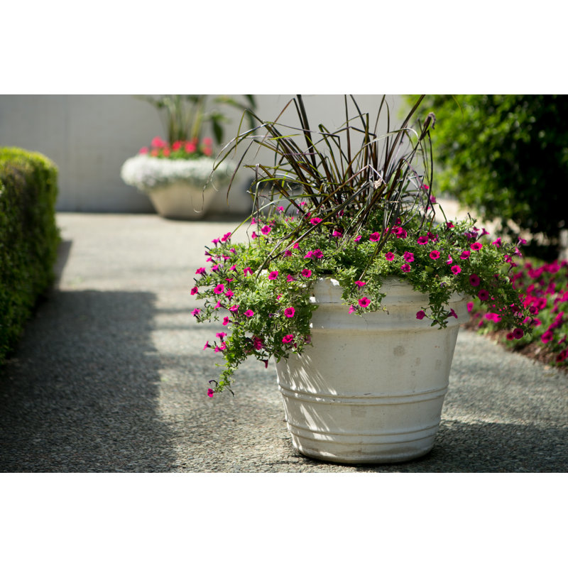 Pot à rebord double 14,5 po - Finition naturelle - Gris