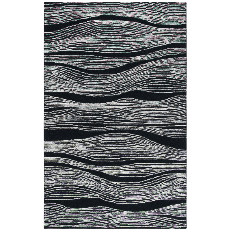 Tapis en laine et en coton touffeté à la main Ziggy, Rectangle 6 pi x 9 pi