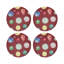 Sous-verres ronds en cuir Jewel Red Vegan-119015127