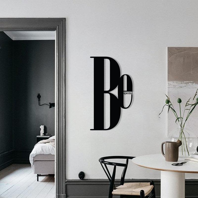 Élégant accessoire mural décoratif en métal, noir, 19,7 po x 11,4 po | Fabrication 100% métal, épaisseur: 0,05 pouce | Parfait pour la décoration intérieure, l'esthétique moderne et l'ajout d'art mural unique