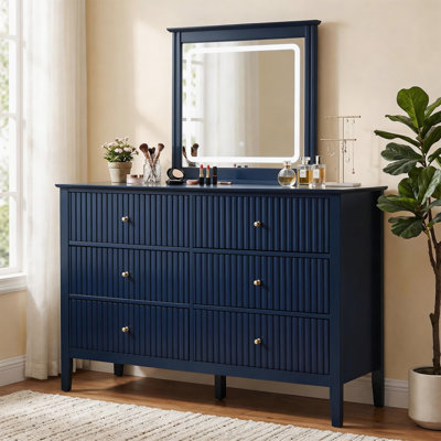 6 Drawer Dresser With Lighted Mirror