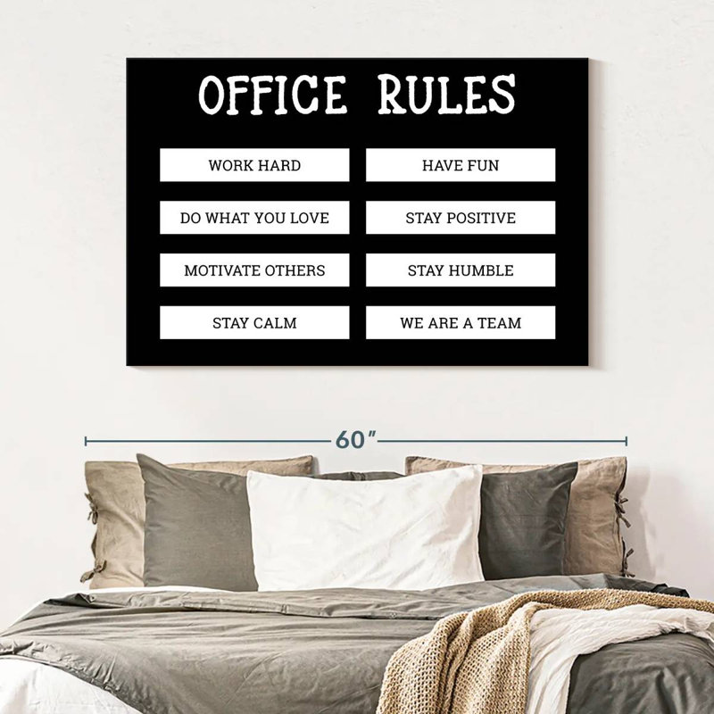 Tergel Office Rules, 34" H x 51" W