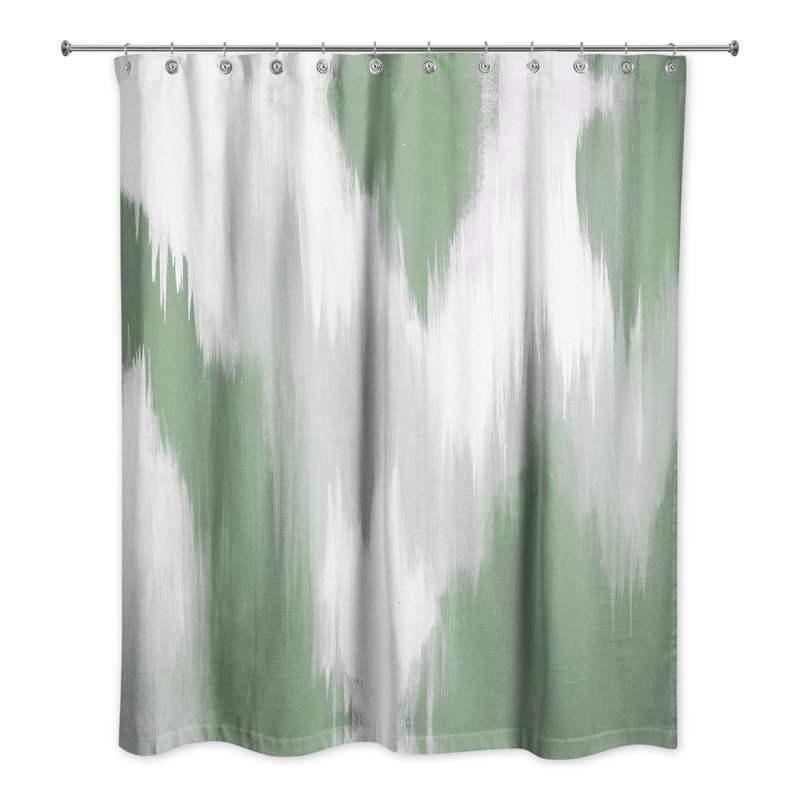 Abstract Shower Curtain, Green