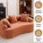 Curved Loveseat Full Compression Sponge Sofa, No-Assembly Compact Sofa For Small Spaces & Apartments, 300 Lbs Capacity-558107725