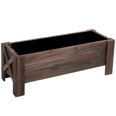 Solid Wood Outdoor Raised Garden Bed