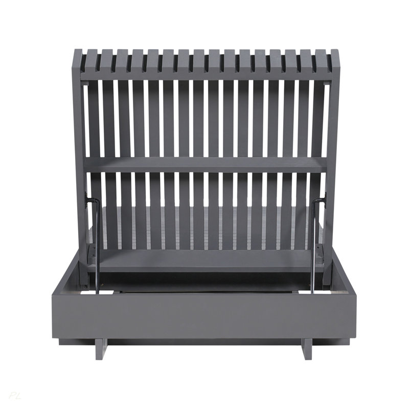 Chaise longue d'extérieur moderne en bois massif d'acacia gris foncé - Chaise longue inclinable réglable pour patio, terrasse, jardin, bord de piscine