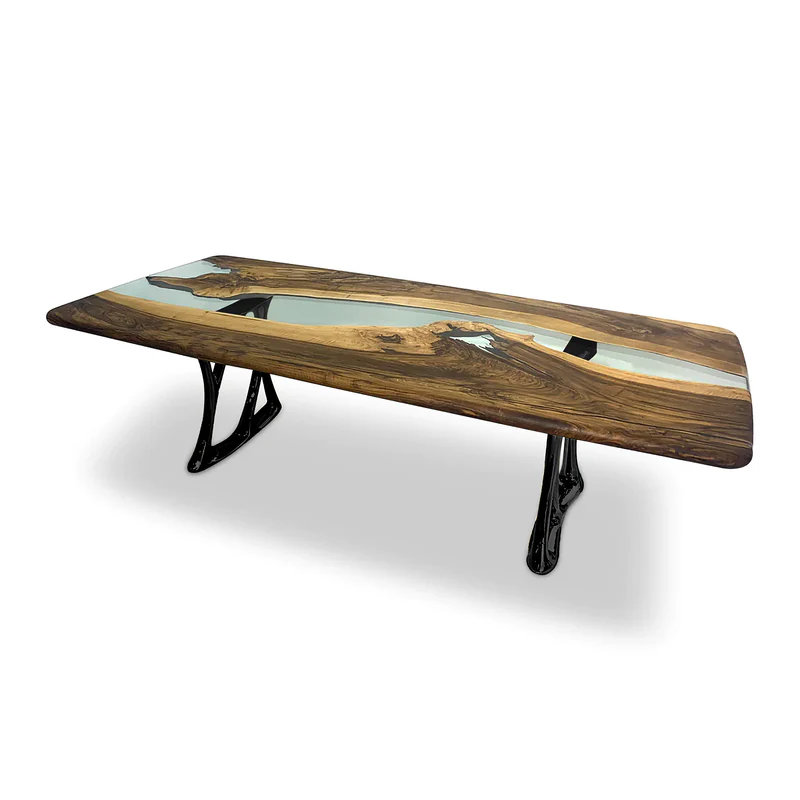 Pheraea Walnut Wood Dining Table, 42" W x 96" L 