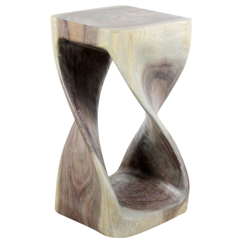 Chandi Solid Wood End Table, Sand Washed, 23" H x 12" W x 12" D
