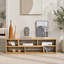Meuble télé modulaire Freestyle, console multimédia réglable en bois clair avec compartiments de rangement ouverts, centre de divertissement minimaliste moderne, meuble télé à combinaison libre pour le salon