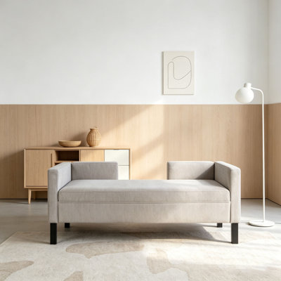 Banc de repose-pieds 50 po avec 2 traversins et pieds en bois