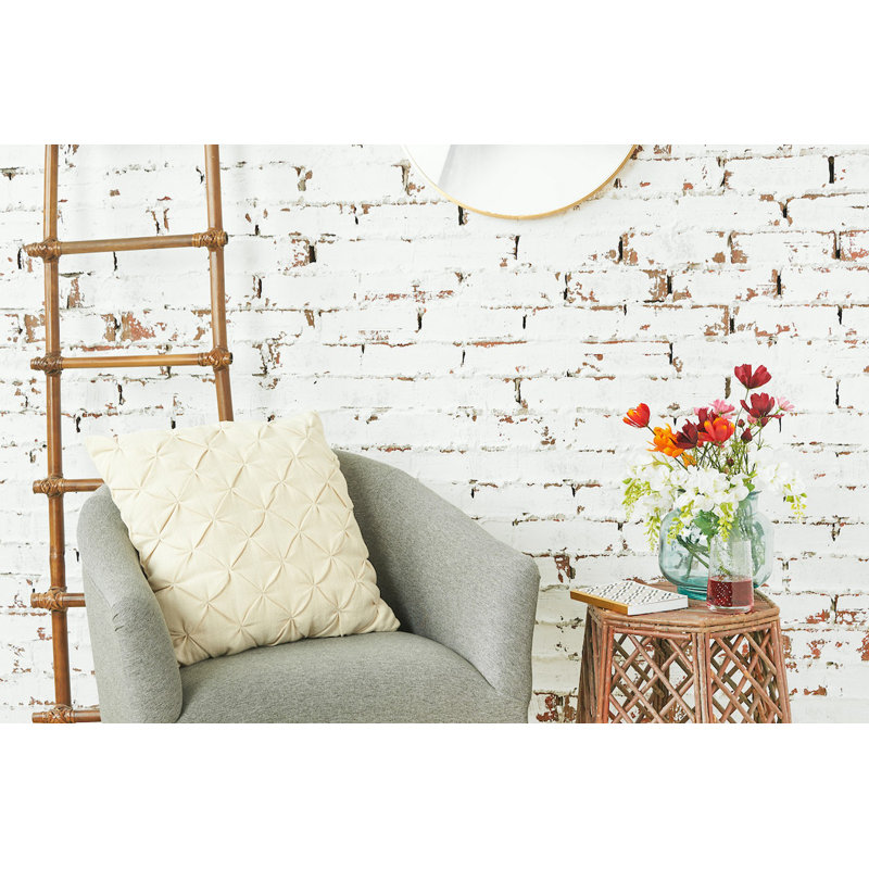 Diamond Tuck Solid Square Throw Pillow, Ivory