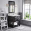 Ensemble de meuble-lavabo de comptoir en marbre blanc Carrara de 30 po avec robinet et miroir Parmer-952682698-1044114106