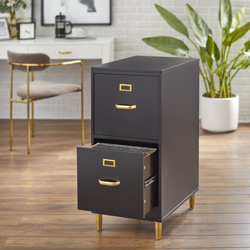 Dahle 2-Drawer Vertical File Cabinet, Black