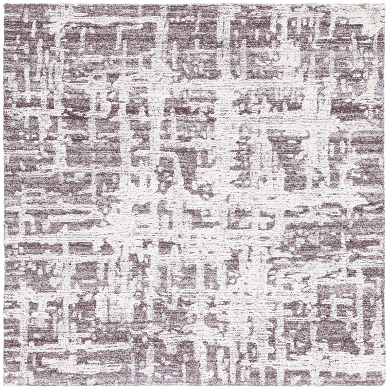 Brodney Hand Tufted Performance Abstract Rug, Square 6'