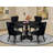 5-Piece Modern Dining Table Set with Polyester Fabric 4 Padded chairs, Button-Tufted Backs, and a Dining Table (Finish Option)-550425559-550425560-550425556