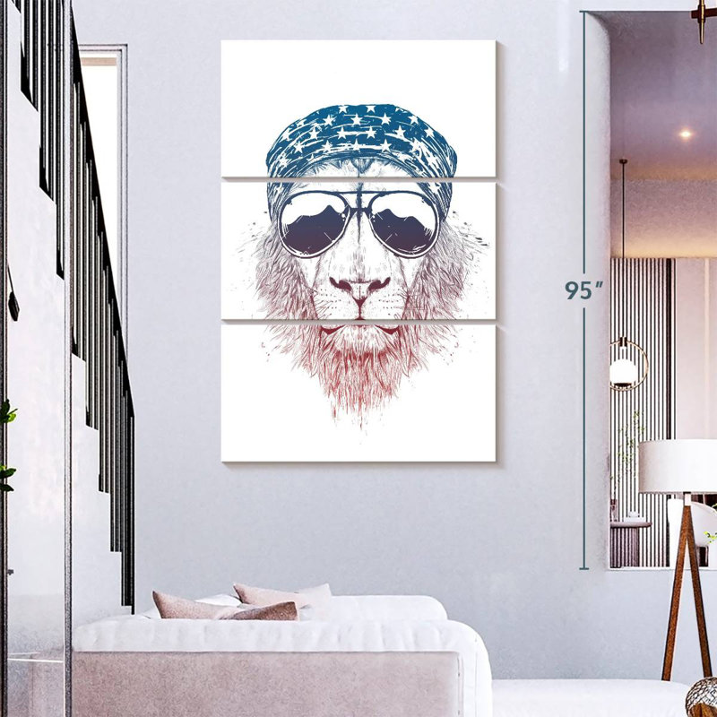 Brampt Wild Lion, 74" H x 48" W